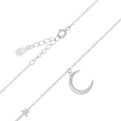 Luna 'Skathi' Star & Moon Necklace | Silver | 45cm