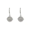 Luna 'Umbriel' Star & Moon Disc CZ Hoop Earrings | Silver