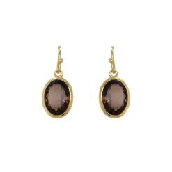 Luna 'Valetudo' Smokey Quartz Gold Earrings