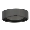 6mm Wide Flat Black Zirconium Band