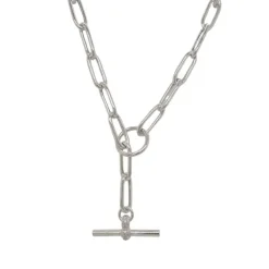 Omnia Paperclip Fob Sterling Silver Chain - 45cm
