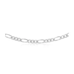 Omnia Sterling Silver 1:3 Diamond Cut Figaro Chain 50cm