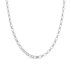 Omnia Sterling Silver Oval Belcher Chain - 45cm
