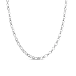 Omnia Sterling Silver Round Belcher Chain - 50cm