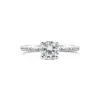 Promise 'Elegant' 4 Claw Solitaire w Bead Set Band Ring