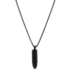 Revolution Black Stainless Steel Bullet on 50cm Box Chain