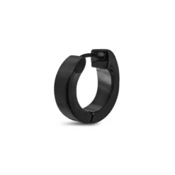Revolution Black Stainless Steel Huggie Earring (Single)