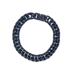 Revolution 21cm Curb Link Steel Matt Black Bracelet