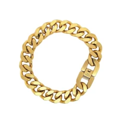 Revolution 22cm Curb Link Steel Yellow Gold Plated Chain