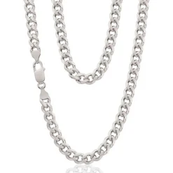 Revolution Flat Diamond Cub Curb Chain | Silver | 55cm