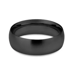Revolution Matt Black Stainless Steel Rounded 8mm Ring