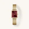 Rosefield Octagon XS Sunray Gld Burgandy Watch
