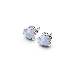 SGC Love Claw Blue Lace Agate Earrings