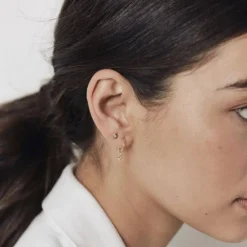 Silk + Steel | Silver | Star Hoop | White Topaz | Earrings