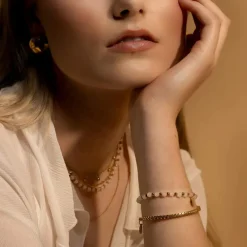 Silk & Steel Braided Curb Chain Bracelet | Steel | Gold