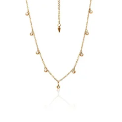 Silk & Steel Glimmer Necklace | CZ | Steel | 14k YGP | 49cm