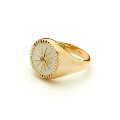 Silk & Steel Guiding Star Signet Ring | Gold