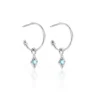 Silk & Steel Keepsake Blue Topaz Hoop Earrings
