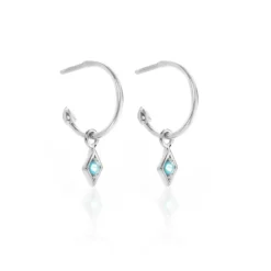 Silk & Steel Keepsake Blue Topaz Hoop Earrings