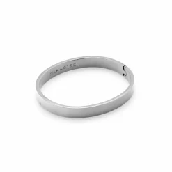 Silk & Steel Luccia Hinged Bangle | Silver