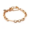 Silk & Steel Luxe Fob Chain Bracelet | Gold