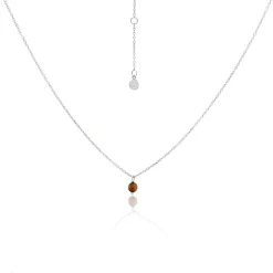 Silk & Steel Mini Tiger's Eye Necklace | Silver