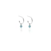 Silk & Steel Mini Turquoise Hoop Earrings | Silver