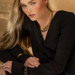 Silk & Steel Phoenix Graduated Bracelet | Steel | Gold