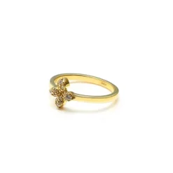 Silk+Steel | Flora | Ring | Clear + Gold | Size P