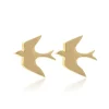 Silk+Steel | Superfine | Swallow | Gold Plated | Studs
