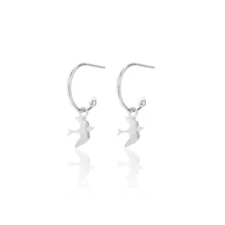 Silk+Steel | Superfine | Swallow | Silver | Hoops