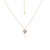 Silk&Steel Amour Brazillian Amythest Heart YG Plated Necklace