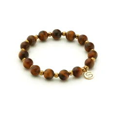 Silk&Steel Aurora Tigers Eye & Gold Hematite Bracelet