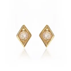 Silk&Steel Keepsake Rose Quartz & Gold Studs