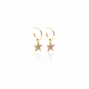 Silk&Steel Lumiere CZ Yellow Gold Plated Hoop Earrings