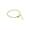 Silk&Steel Lumiere Yellow Gold Plated CZ Fine Ball Chain Adjustable Bracelet