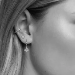 Silk+Steel | Petite Petal | Stud Earrings | Clear + Silver