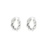 Silver Heavy Small Twisted Hoops