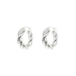 Silver Heavy Small Twisted Hoops