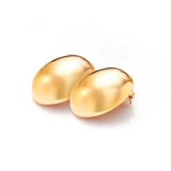 S+S Mirage Lge Hollow Dome YG Plate S/Steel Earrings