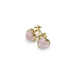 Stolen Girlfriend Club | Love Claw | Rose Quartz | Gold Plated | Earrings
