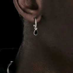 Stolen Girlfriend Club | Love Claw | Drop Anchor | Silver | Onyx Earrings