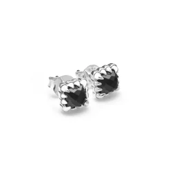 Stolen Girlfriends Club | Mini Claw Earrings | Silver | Onyx Studs