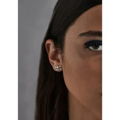 Stolen Girlfriends Club Pirate Flag Black Spinel Stud Earrings