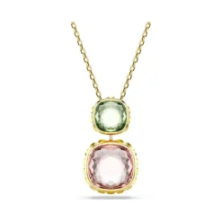 Swarovski | Chroma | Cushion Cut | Multi Colored Pendant | Gold | Necklace