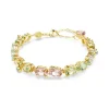 Swarovski | Gema | Mixed Cut | Multi Color Crystals | Gold | Tennis Bracelet