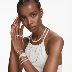 Swarovski | Una Angelic | Round Cut | Gold | Tennis | Necklace