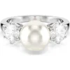 Swarovski Matrix Rhodium Plated Pearl Ring (55)