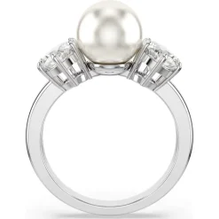 Swarovski Matrix Rhodium Plated Pearl Ring (58)