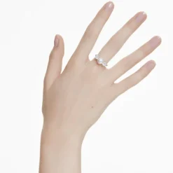 Swarovski Matrix Rhodium Plated Pearl Ring (55)